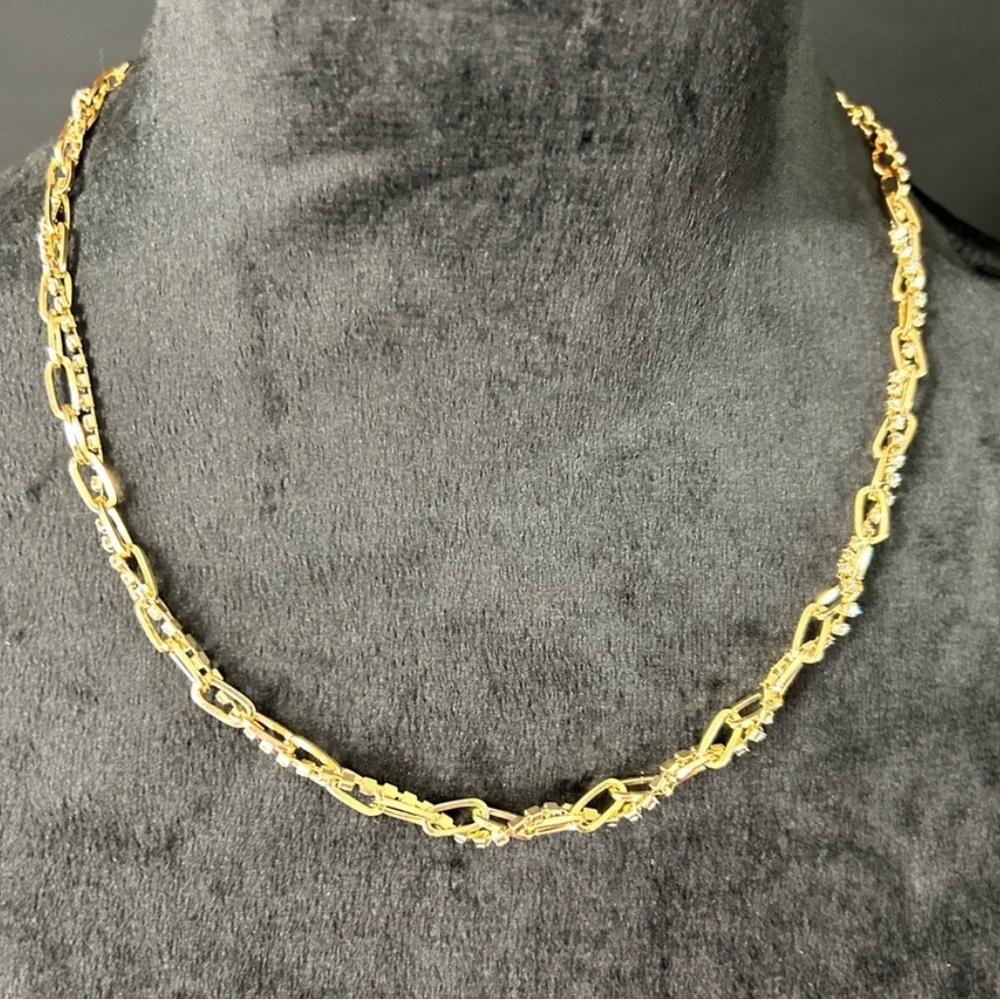 Ettika Gold and Rhinestone Chain Necklace